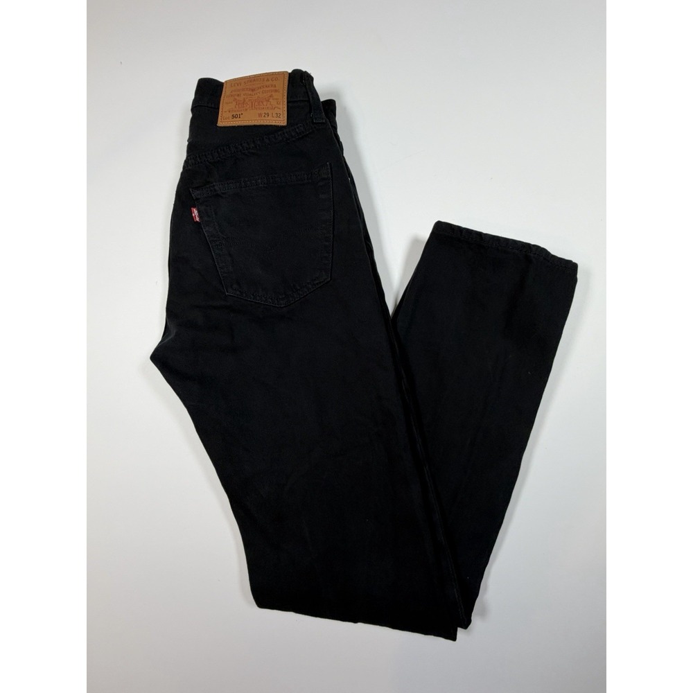 Levi's Premium 501xx Mens 29x32 Button Fly Straight Leg Jean Black Big E